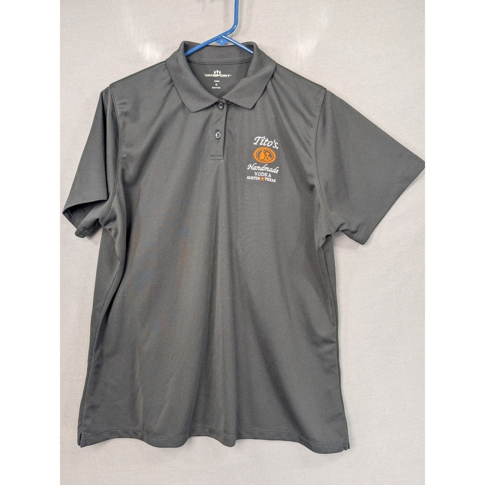 Vansport Titos Handmade Vodka Polo Shirt Gray XL Short Sleeve Embroidered Logo